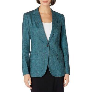 Theory Textured Good Linen Staple Blazer Womens Size 6 Fiji Melange Classic Work